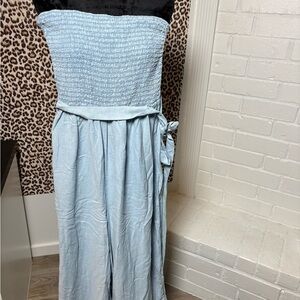 Vince Camuto Black and Light Blue Strapless Dress